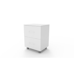 Meuble mobile blanc à 2 tiroirs