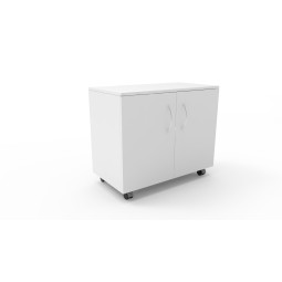 Meuble mobile blanc à 2 portes avec :