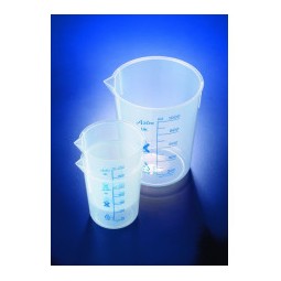 Bécher PP avec graduations bleue