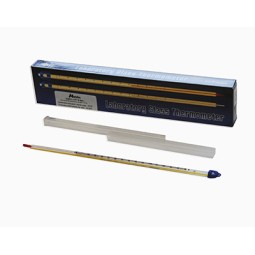 Thermomètre fond jaune à liquide rouge, -10/150