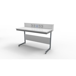 Paillasse sèche en glace émaillée dosseret tablette