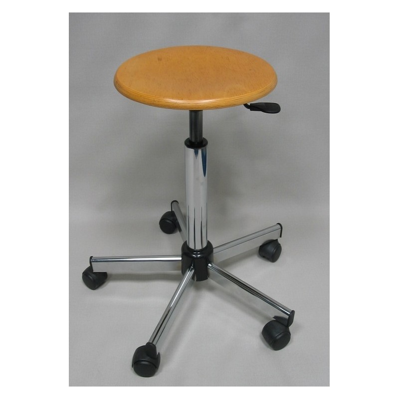 Tabouret en Bois sans dossier sur patins