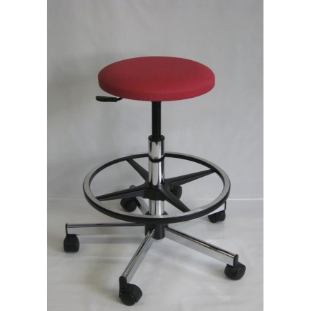 Tabouret piétement acier chromé sur patins