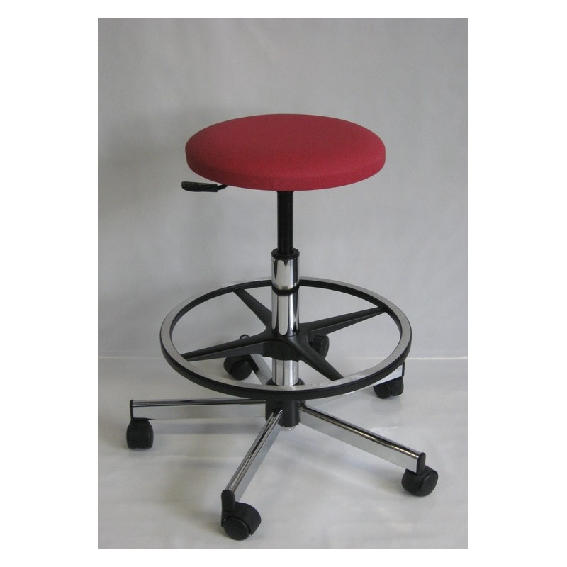 Tabouret piétement acier chromé sur patins