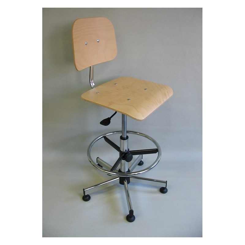 Siège en Bois avec dossier sur patins