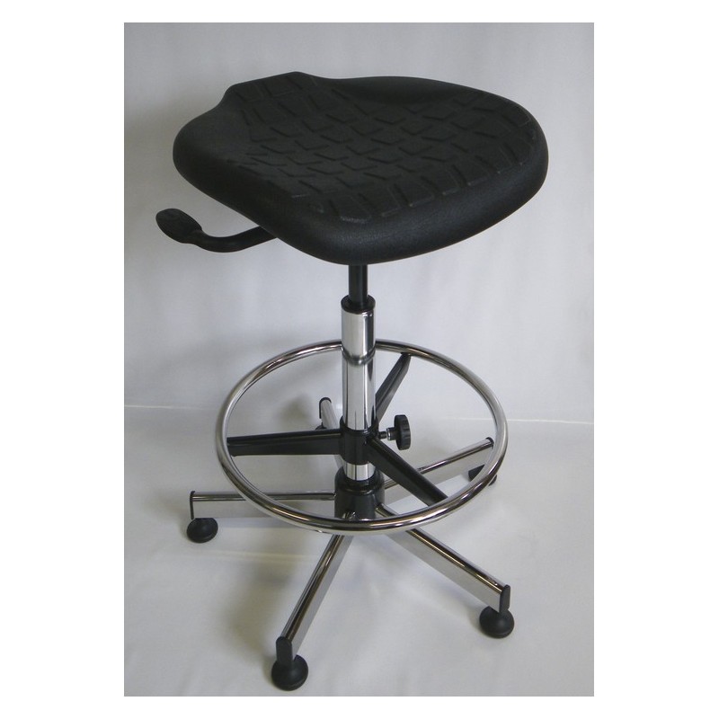 Tabouret Semis Assis série 28AS en Polyuréthane sur patins et avec repose-pieds