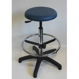 Tabouret revêtement Vinyle noir sur patins et