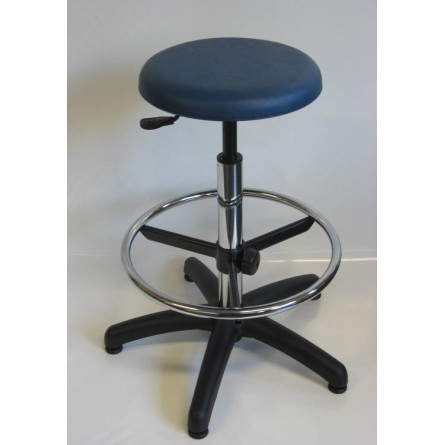 Tabouret revêtement Vinyle noir sur patins et
