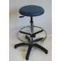 Tabouret revêtement Vinyle noir sur patins et