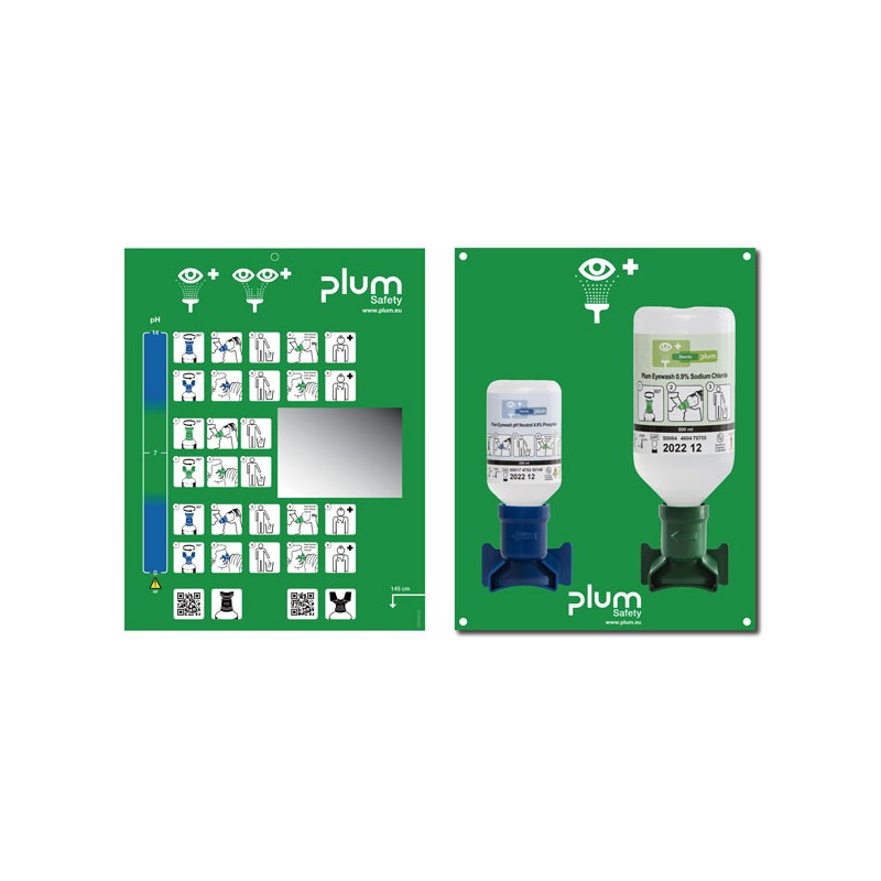 Station ouverte murale lave-oeil comprenant :