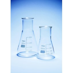 Fiole conique graduée col large