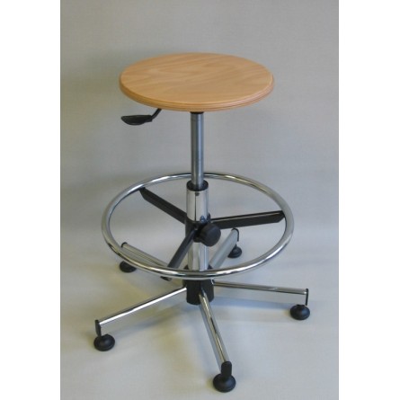 Tabouret en Bois sans dossier sur patins