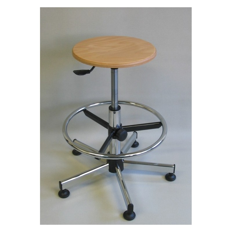 Tabouret en Bois sans dossier sur patins