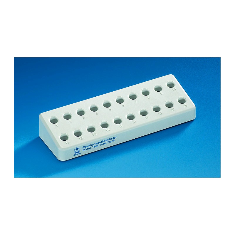 Portoir pour 20 microtubes Ø 11 mm PP gris